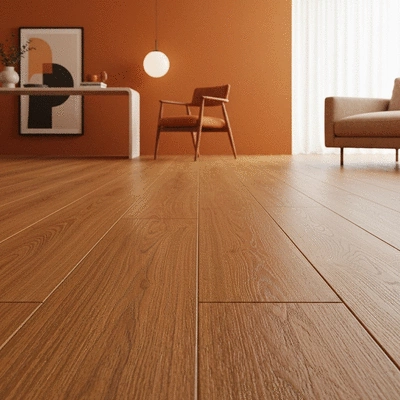 Close up of durable engineered wood texture in a bathroom setting