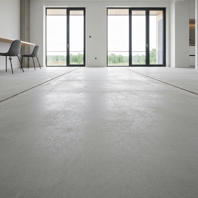 Clean and level concrete subfloor ready for hardwood installation